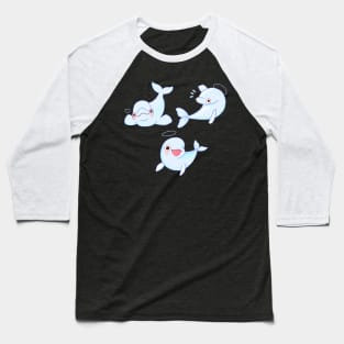 Cute white whale Baseball T-Shirt